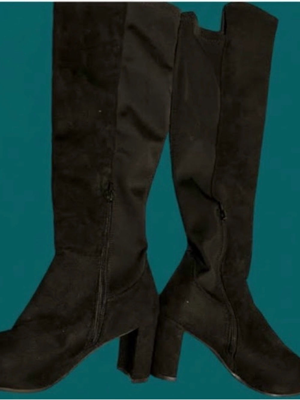 Charlotte Russe Black Over-the-Knee Block Heel Boots